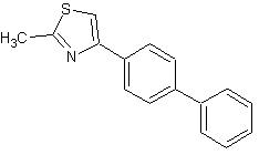 4-(4-联苯基)-2-甲基噻唑结构式