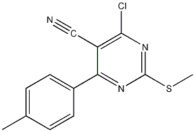 4-氯-5-氰基-2-甲硫-6-(对甲苯基)嘧啶结构式