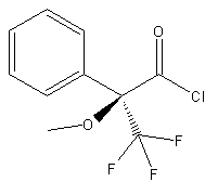 (S)-(+)-α-甲氧基-α-(三氟甲基)苯乙酰氯结构式
