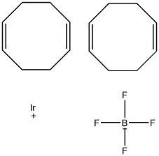 双(1,5-环辛二烯)四氟硼酸铱结构式