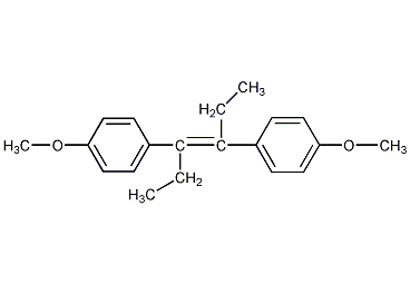 (E)-4,4'-(1,2-二乙基乙烯)二苯甲醚结构式