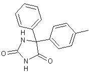 5-(p-甲基苯基)-5-苯海因结构式