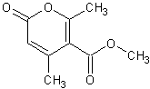 5-甲氧羰基-4,6-二甲基-2-吡喃酮结构式