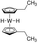 双(乙基环戊基)二氢化钨(IV)结构式