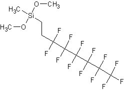 1H,1H,2H,2H-全氟辛基甲基二甲氧基硅烷结构式