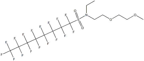 α-[2-[乙基[(十七氟辛基)磺酰基]氨基]乙基]-ω-甲氧基聚(氧-1,2-乙二基)乙醚结构式