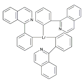三[1-苯基异喹啉-C2,N]铱(III)结构式