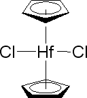 双(环戊二烯)二氯化铪结构式