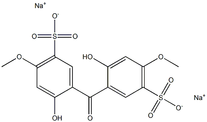 2,2'-二羟基-4,4'-二甲基二苯酮-5,5'-二磺酸钠结构式