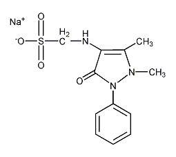 [(2,3-二氢-1,5-二甲基-3-氧代-2-苯基-1H-吡唑-4-基)氨基]甲磺酸钠盐结构式
