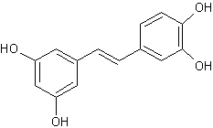 (E)-4-[2-(3,5-二羟基苯)乙烯基]-1,2-苯二酚结构式