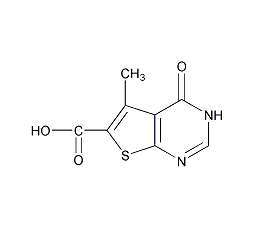 5-甲基-4-氧-3,4-二氢-噻吩[2,3-d]嘧啶-6-甲酸结构式