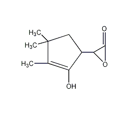 2-氧-δ(3)-4,5,5-三甲基戊烯基乙酸环结构式