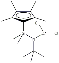 二甲基甲硅烷(叔丁基氨基)四甲基环戊二烯基二氯化锆结构式
