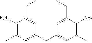 4,4'-亚甲基双(2-甲基-6-乙基苯胺)结构式