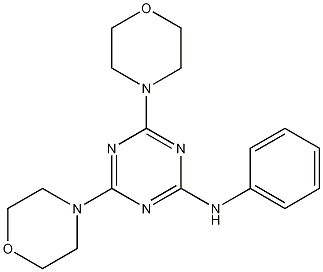 2-苯胺基-4,6-二(4-吗啉基)-1,3,5-三嗪结构式