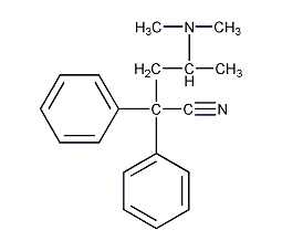 4-二甲氨基-2,2-二苯基戊腈结构式