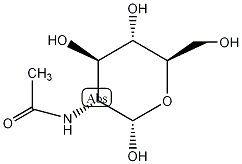 2-乙酰氨基-2-脱氧-α-D-吡喃糖结构式