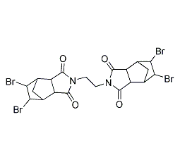 N,N′-1,2-乙烷双(5,6-二溴降冰片烷-2,3-二酰亚胺)结构式
