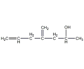 4-亚甲基-6-庚烯-2-醇结构式