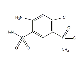 4-氨基-6-氯-1,3-苯二磺酰胺结构式