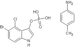 5-溴-4-氯-3-吲哚磷酸对-甲苯胺盐结构式