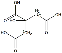 柠檬酸-2,4-13C2结构式