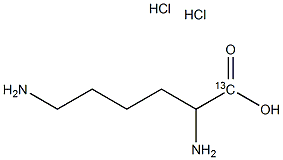 DL-赖氨酸-1-13C二盐酸盐结构式
