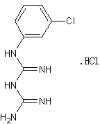1-(3-氯苯基)双胍盐酸盐结构式
