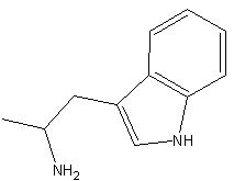 DL-α-甲基色胺结构式