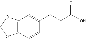 2-甲基-3-[(3,4-亚甲二氧基)苯基]丙酸结构式