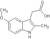 5-甲氧基-2-甲基-3-吲哚乙酸结构式