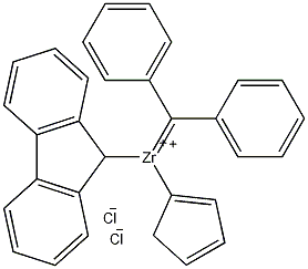 二苯亚甲基(环戊二烯)(9-芴基)二氯化锆结构式