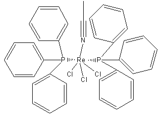 (乙酰腈)三氯化二(三苯基膦)铼结构式
