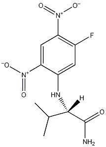 Nα-(2,4-二硝基-5-氟苯基)-L-缬氨酰胺结构式