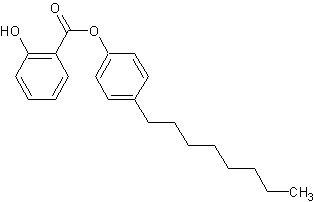 4-辛基苯基水杨酸酯结构式