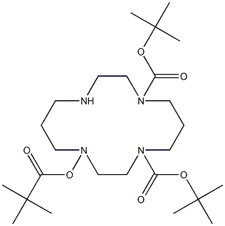 1,4,8-Tri-Boc-1,4,8,11-tetraazacyclotetradecane结构式