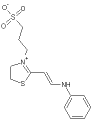 2-(2-苯胺乙烯基)-3-(3-磺丙基)-2-噻唑鎓内盐结构式