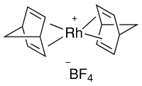 双[η-(2,5-二环庚二烯)]四氟硼酸铑(I)结构式
