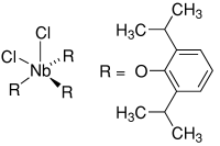 三(2,6-二异丙基苯氧基)氯化铌(V)结构式