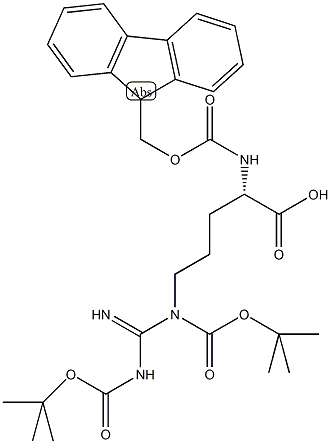(9-芴甲氧羰酰基)-二碳酸二叔丁酯-精氨酸结构式