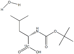 N-(叔-丁氧基羰基)-L-亮氨酸-1-13C一水结构式