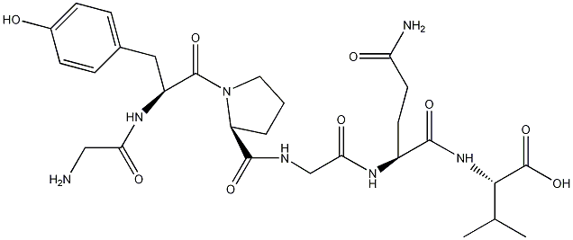 H-甘氨酸-酪氨酸-脯氨酸-甘氨酸-谷氨酸-缬氨酸-OH结构式