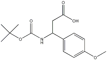3-N-叔丁氧羰基氨基-3-(4-甲氧基苯基)丙酸结构式