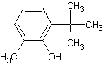 2-叔丁基-6-甲基苯酚结构式
