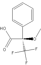(R)-(+)-α-甲氧基-α-(三氟甲基)苯乙酸结构式