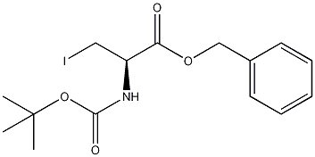 N-叔丁氧羰基-3-碘-L-丙氨酸苄酯结构式