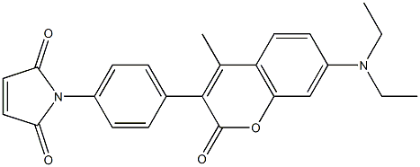 7-二乙氨基-3-(4-马来酸亚胺苯基-4-甲基香豆素结构式