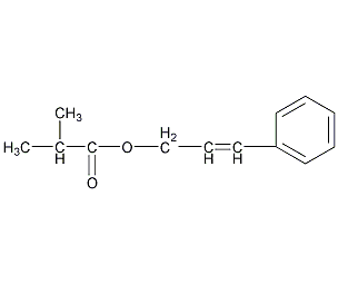 2-甲基-丙酸-3-苯基-2-丙烯醇酯结构式