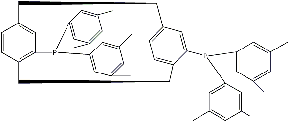 (R)-5,11-双(3,5-二甲苯基膦基)三环[8.2.24,7]十六碳-己烯结构式